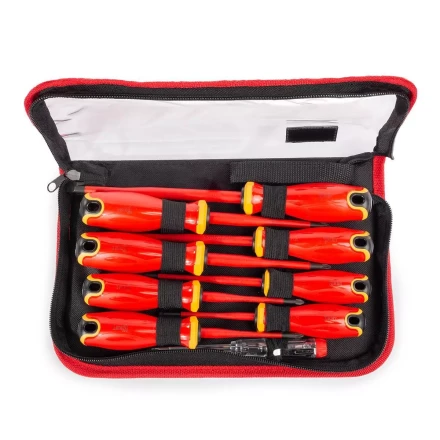 Набор диэлектрических отверток SLIM VDE КВТ НИО-2209, сталь S2, профиль SL, PH, PZ, 9 шт. (88935) купить в Нижневартовске