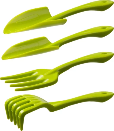 Набор садовый РОСТОК пластиковый, 4 предмета: Вилка, грабельки, 2 совка 421429-H4 купить в Нижневартовске