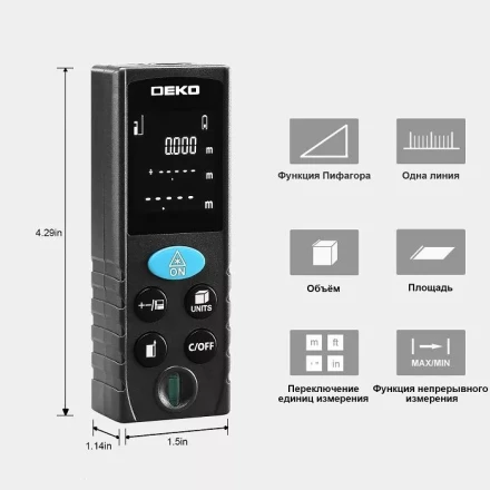 Дальномер лазерный LRD110-50m DEKO, 065-0205 купить в Нижневартовске