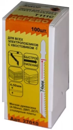 Пилка для электролобзика T111 C HCS 1шт/100 27010 купить в Нижневартовске