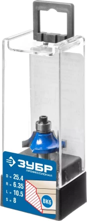 ЗУБР 25.4 x 10.5 мм, радиус 6.3 мм, фреза кромочная калевочная №1, Профессионал (28700-25.4) купить в Нижневартовске