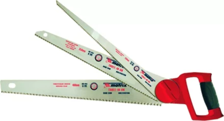Ножовка по дереву "три в одном" 3 рабочих полотна  металлическая обрезиненная рукоятка MATRIX 23575 купить в Нижневартовске