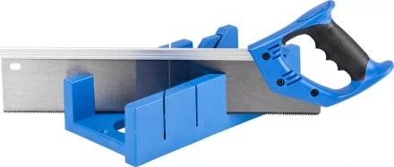 Стусло ЗУБР "ЭКСПЕРТ" пластиковое + ножовка с двухкомпонентной рукояткой, усиленный обушок, для заготовок до 105х55мм, 3 угла запила, ножовка 400мм 15397 купить в Нижневартовске