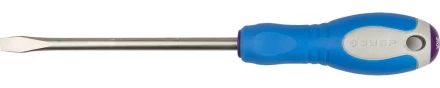 Отвертка ЗУБР, Cr-V сталь, трехкомпонентная рукоятка, цветовая индикация типа шлица, SL, 8,0x150мм 25251-8.0-150 купить в Нижневартовске