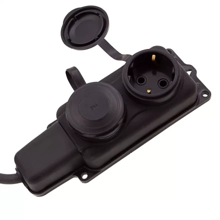 Удлинитель силовой 10 м, 16А, тип УХз16, КГ 3 x 1.5 мм, 2 розетки, Россия Сибртех 95881 купить в Нижневартовске