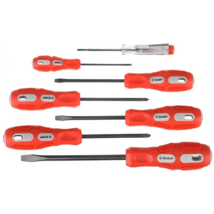 Набор отверток ЗУБР "МАСТЕР", хром-ванадиевая сталь, эргономичная трехкомпонентная рукоятка, 7шт 25235-H7 купить в Нижневартовске