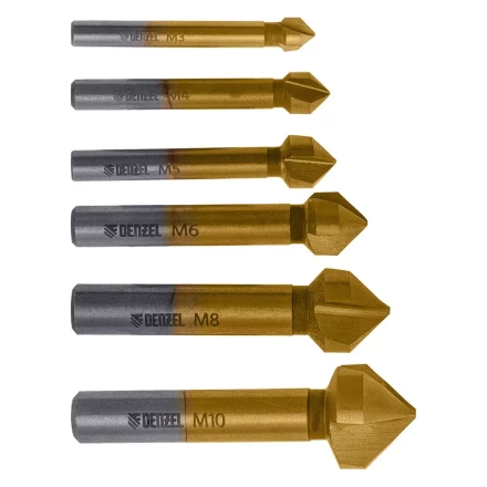 Набор зенковок Denzel 72313, HSS, M3-M10, 6 шт, металл. кейс купить в Нижневартовске