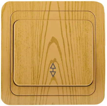 Выключатель СВЕТОЗАР "ГАММА" проходной, одноклавишный, цвет ольха, 10A/~250B SV-54137-A купить в Нижневартовске