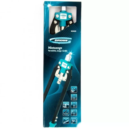 Заклепочник двуручный усиленный 520 мм, удлин.рукоятки, для заклепок 3,2-4,0-4,8-6,0-6,4 GROSS 40409 купить в Нижневартовске