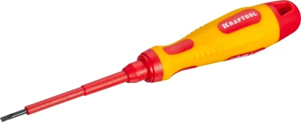 Отвертка KRAFTOOL, высоковольтная, Cr-Mo-V стержень, двухкомпонент. маслобензостойкая рукоятка, SL, 2,5х75мм 250083-2.5-075 купить в Нижневартовске
