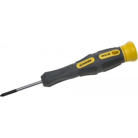 Отвертка STAYER &quot;PROFESSIONAL&quot; &quot;MAX-GRIP&quot; для точн работ, Cr-V, двухкомп рукоятка, магнит наконечник, PH №0x40мм 25826-0-040 G купить в Нижневартовске