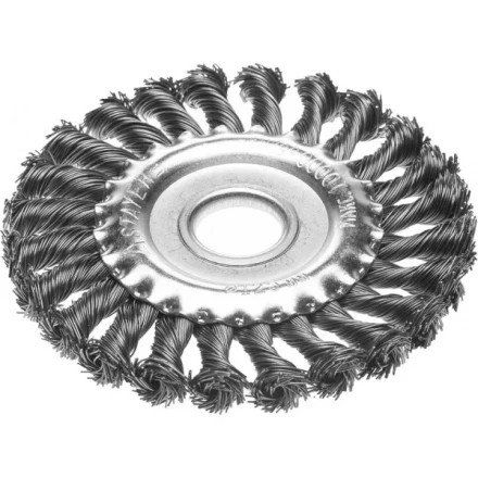 STAYER "PROFESSIONAL". Щетка дисковая для УШМ, жгутированная стальная проволока 0,5мм, 125ммх22мм 35120-125 купить в Нижневартовске