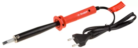 Электропаяльник ЗУБР "МАСТЕР" с пластиковой рукояткой и долговечным жалом, форма клин, 100Вт 55400-100_z01 купить в Нижневартовске