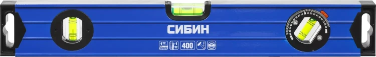 Уровень СИБИН коробчатый усиленный, утолщенный профиль, 2 фрезерованные поверхности, 3 противоударных ампулы (1 поворотная на 360 град), 4 34609-040 купить в Нижневартовске
