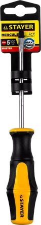 Отвертка STAYER "MASTER" "HERCULES", Сr-V, противоскользящая рукоятка, SL5,0x100мм 25051-05-10_z02 купить в Нижневартовске