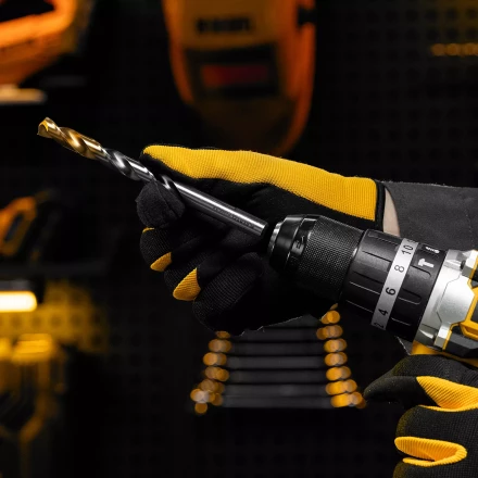 Сверло спиральное по металлу Denzel, 11 x 142 мм, Р6М5, Golden Tip, 718243 купить в Нижневартовске