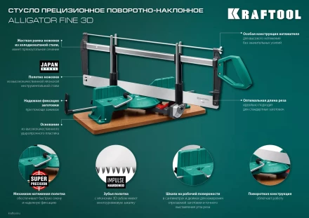KRAFTOOL Alligator 3D, 600 мм, стусло прецизионное 15451-600 купить в Нижневартовске