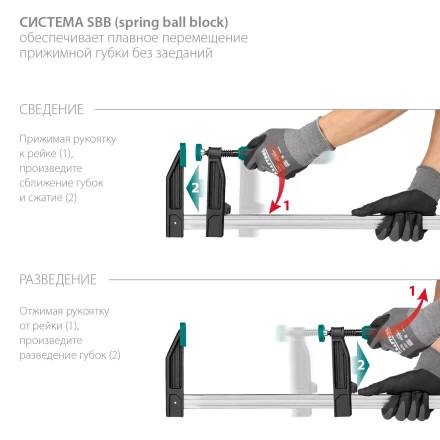 Струбцина KRAFTOOL тип F, двухкомпонентная ручка 32011-120-1500 купить в Нижневартовске