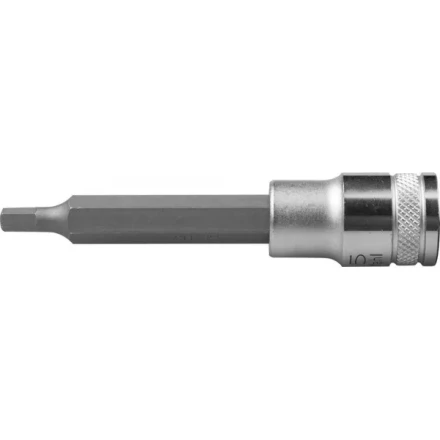 Торцовая бита-головка KRAFTOOL "INDUSTRIE QUALITAT", удлиненная, материал S2, HEX, сатинированная, 1/2", H5 27909-05_z01 купить в Нижневартовске