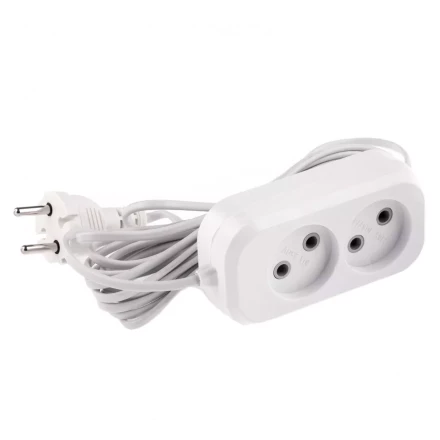 Удлинитель бытовой без заземления 5 м 2 розетки 6 А серия УХ6 Denzel 95922 купить в Нижневартовске