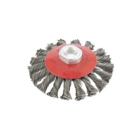 Щетка для УШМ 100 мм М14 &quot;тарелка&quot; крученая проволока 0,5 мм MATRIX 74609 купить в Нижневартовске