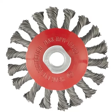 Щетка для УШМ 100 мм М14 &quot;тарелка&quot; крученая проволока 0,5 мм MATRIX 74609 купить в Нижневартовске