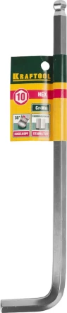 Ключ KRAFTOOL "INDUSTRIE" имбусовый, длинный c шариком, Cr-Mo, хромосатинированное покрытие, HEX 10 27437-10 купить в Нижневартовске