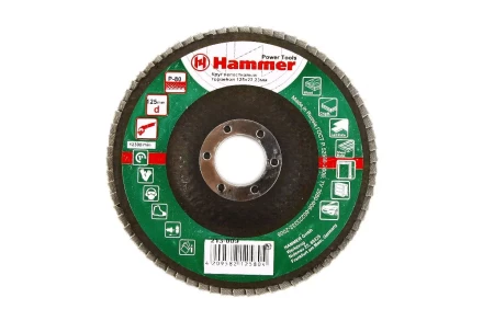 Круг Лепестковый Торцевой (КЛТ) HAMMER КЛТ 1 Ф125х22 Р80 213-009 купить в Нижневартовске