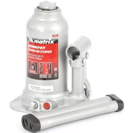 Домкрат гидравлический бутылочный телескопический 4 т подъем 170-420 мм MATRIX 50743 купить в Нижневартовске