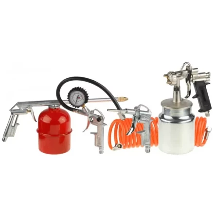 Набор пневматический STAYER "MASTER" универсальный: краскораспылитель с нижним бачком, пистолеты, пневмошланг, 5 предм 06487-H5 купить в Нижневартовске