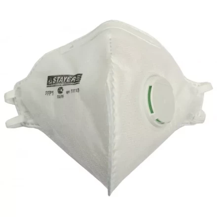 Полумаска фильтрующая STAYER "PROFI" плоская многослойная с клапаном, класс защиты FFP1 11113 купить в Нижневартовске