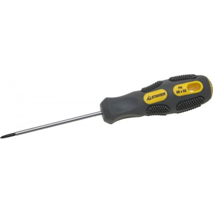 Отвертка STAYER &quot;PROFESSIONAL&quot; &quot;MAX-GRIP&quot; слесарная, Cr-V, намагниченная, PH №00х63мм 2582-00-063 G купить в Нижневартовске