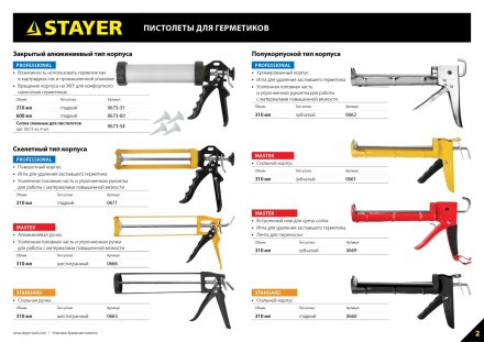 Пистолет для герметиков STAYER &quot;MASTER&quot; 0666, скелетный усиленный, 310мл 0666 купить в Нижневартовске