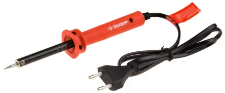 Электропаяльник ЗУБР "МАСТЕР" с пластиковой рукояткой и долговечным жалом, форма конус, 40Вт 55400-40_z01 купить в Нижневартовске