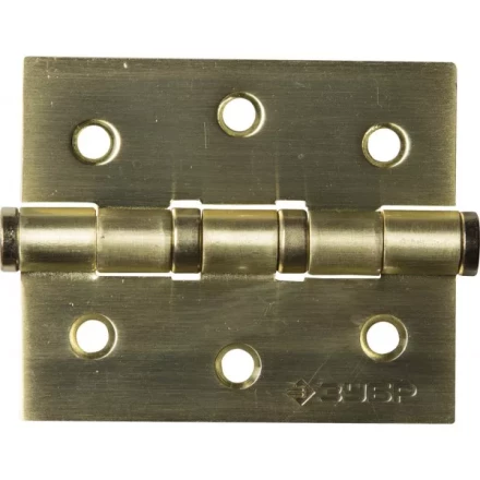 Петля универсальная ЗУБР "ЭКСПЕРТ", 2 подшипника, цвет мат. латунь (SB), с крепежом, 75х63х2,5мм, 2 шт 37601-075-3 купить в Нижневартовске