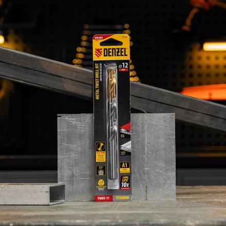 Сверло спиральное по металлу Denzel,  12 x 151 мм, Р6М5, Golden Tip 718244 купить в Нижневартовске