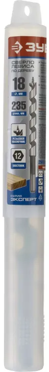 ЗУБР. Сверло по дереву, спираль Левиса, HEX хвостовик, 18х235мм 2948-235-18_z01 купить в Нижневартовске