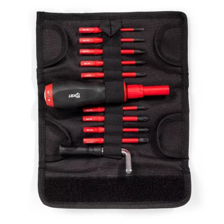 Диэлектрическая динамометрическая отвертка VDE КВТ НИО-3309 со сменными битами SLIM, 9 шт. (78279) купить в Нижневартовске