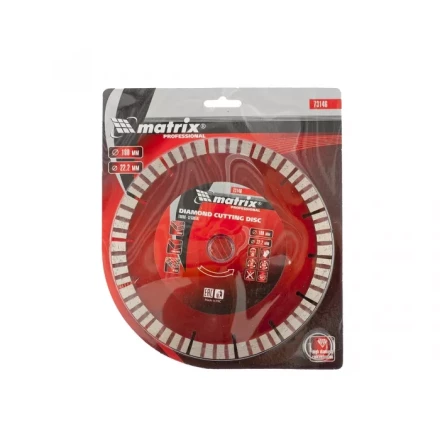 Диск алмазный отрезной Турбо-сегментный 180 х 22,2 мм сухая резка MATRIX Professional 73146 купить в Нижневартовске