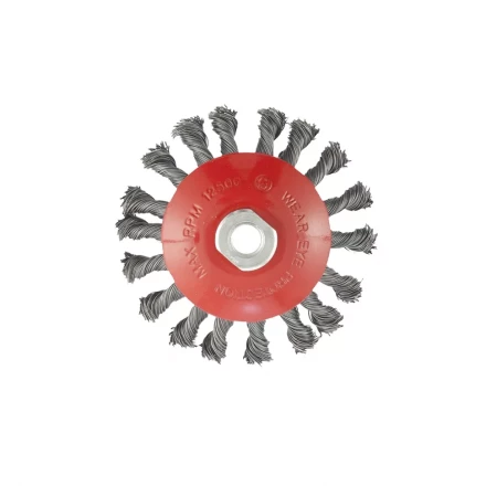 Щетка для УШМ 115 мм М14 "тарелка" крученая проволока 0,5 мм MATRIX 74610 купить в Нижневартовске