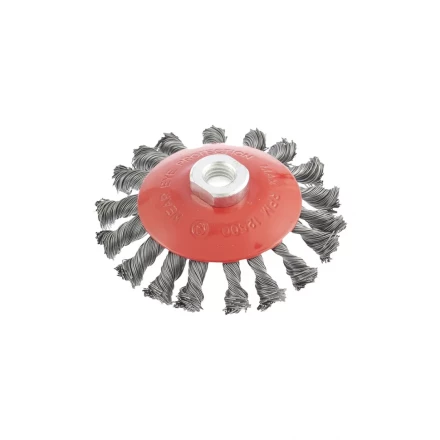 Щетка для УШМ 115 мм М14 "тарелка" крученая проволока 0,5 мм MATRIX 74610 купить в Нижневартовске