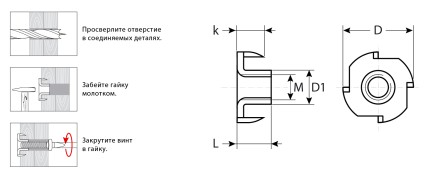 ЗУБР DIN 1624, M5 x 8 мм, цинк, 5 кг, врезная гайка (303780-05) купить в Нижневартовске