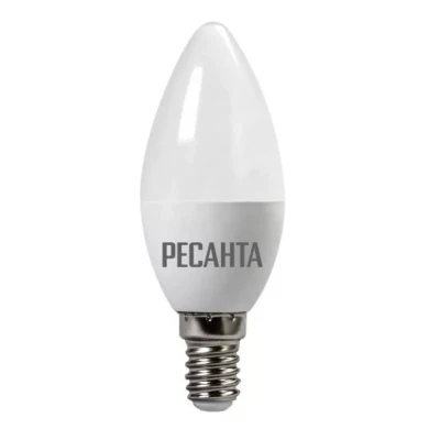 Лампа светодиодная РЕСАНТА LL-R-C37-6W-230-3K-E14 76/1/3