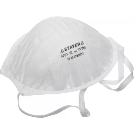 Полумаска фильтрующая STAYER "PROFI" коническая многослойная, класс защиты FFP1 11109 купить в Нижневартовске