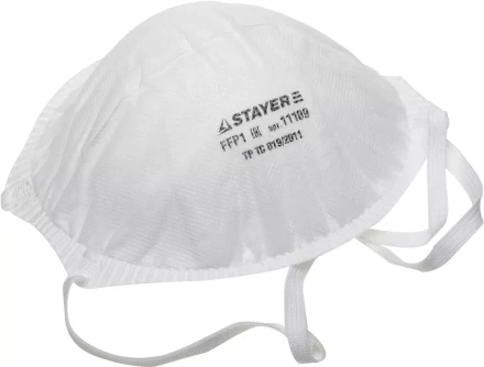 Полумаска фильтрующая STAYER "PROFI" коническая многослойная, класс защиты FFP1 11109 купить в Нижневартовске