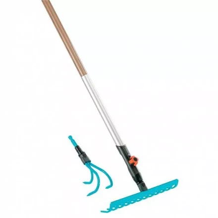 Комплект: Рыхлитель 9 см  + Грабли 30 см  + Ручка алюминиевая   130 см  GARDENA купить в Нижневартовске