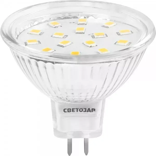 Лампа СВЕТОЗАР светодиодная "LED technology", цоколь GU5.3, теплый белый свет (3000К), 220В, 3Вт (25) 44550-25_z01 купить в Нижневартовске