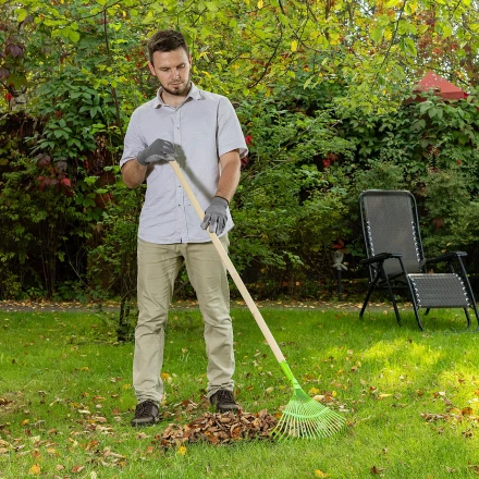 Грабли веерные стальные Palisad, 425 мм, 22 плоских зуба, эмалированные, без черенка, 617705 купить в Нижневартовске