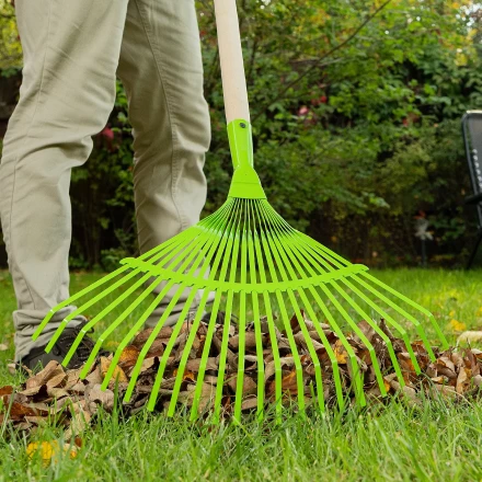 Грабли веерные стальные Palisad, 425 мм, 22 плоских зуба, эмалированные, без черенка, 617705 купить в Нижневартовске