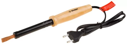 Электропаяльник ЗУБР "МАСТЕР"с деревянной рукояткой и долговечным жалом, форма клин, 100Вт 55405-100_z01 купить в Нижневартовске
